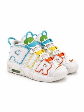 Nike Air More Uptempo White Rainbow Sneakers Size 8.5